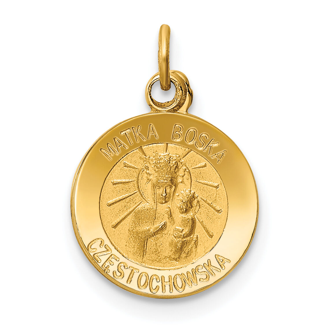 14k Matka Boska Medal Charm-XR654