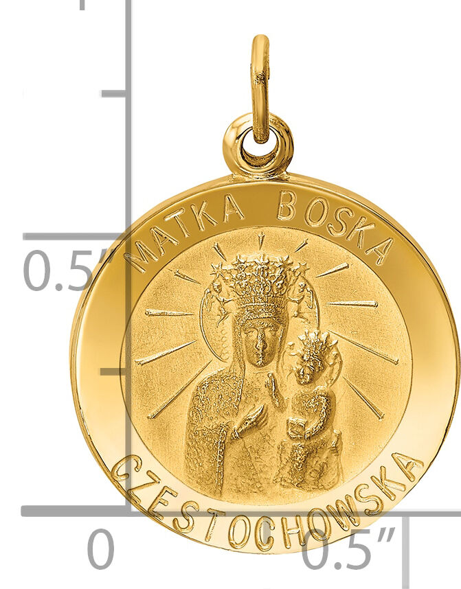 14k Matka Boska Medal Charm-XR655
