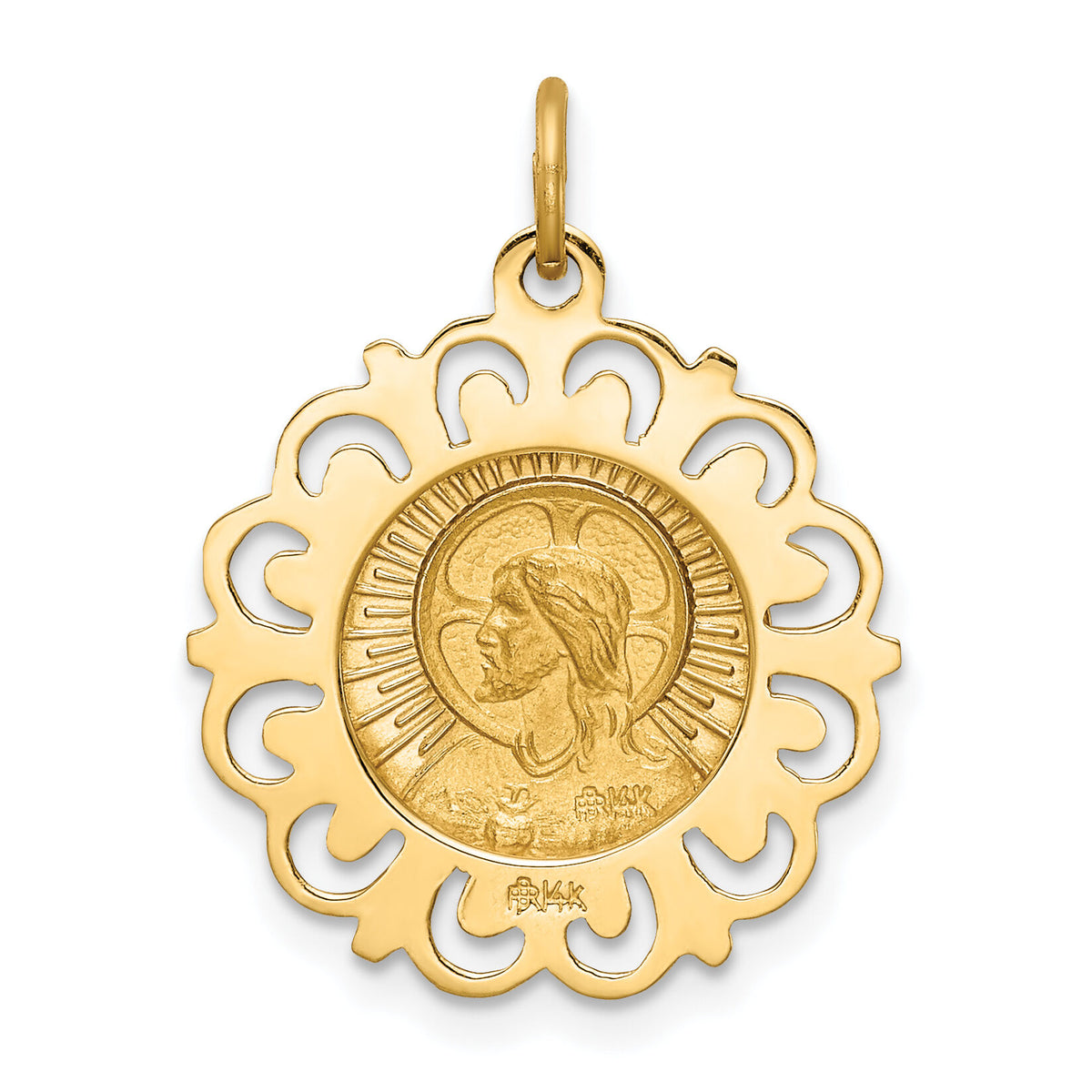 14k Matka Boska Medal Charm-XR656