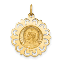 14k Matka Boska Medal Charm-XR656