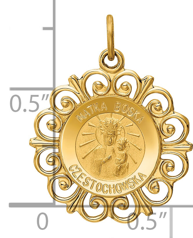 14k Matka Boska Medal Charm-XR656