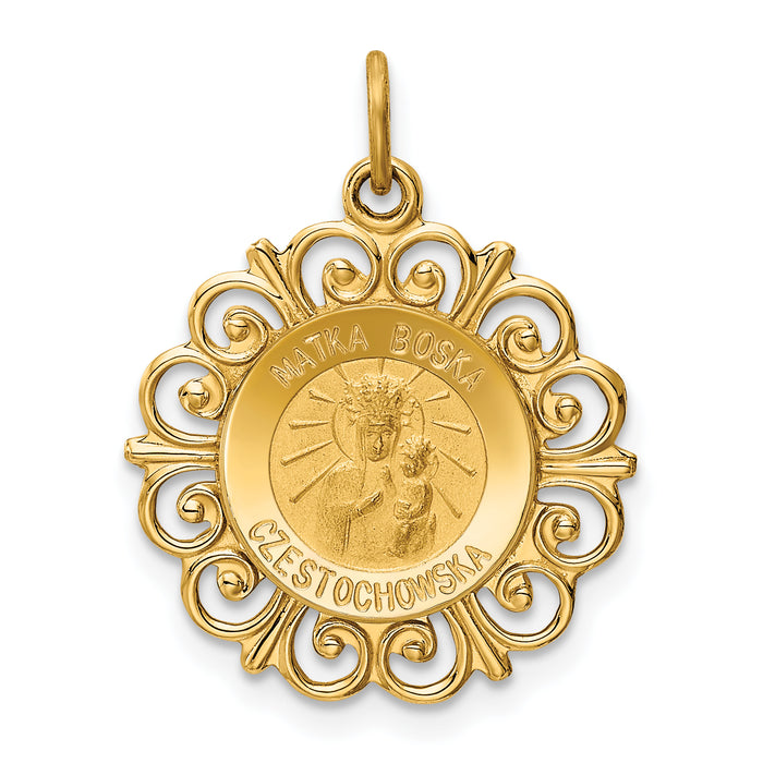 14k Matka Boska Medal Charm-XR656
