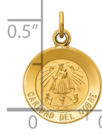 14K Caridad Del Cobre Medal Charm-XR663