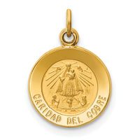 14K Caridad Del Cobre Medal Charm-XR663