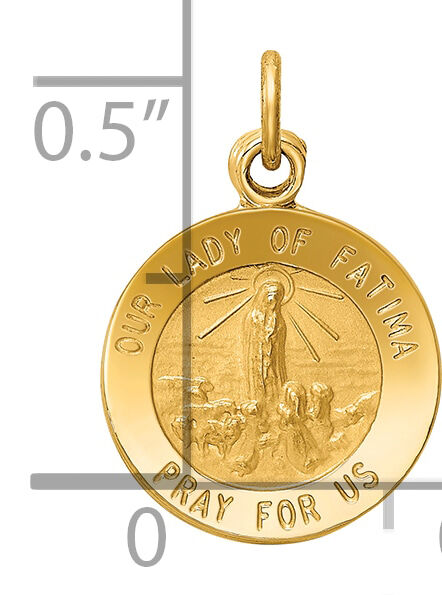 14k Our Lady of Fatima Medal Charm-XR664