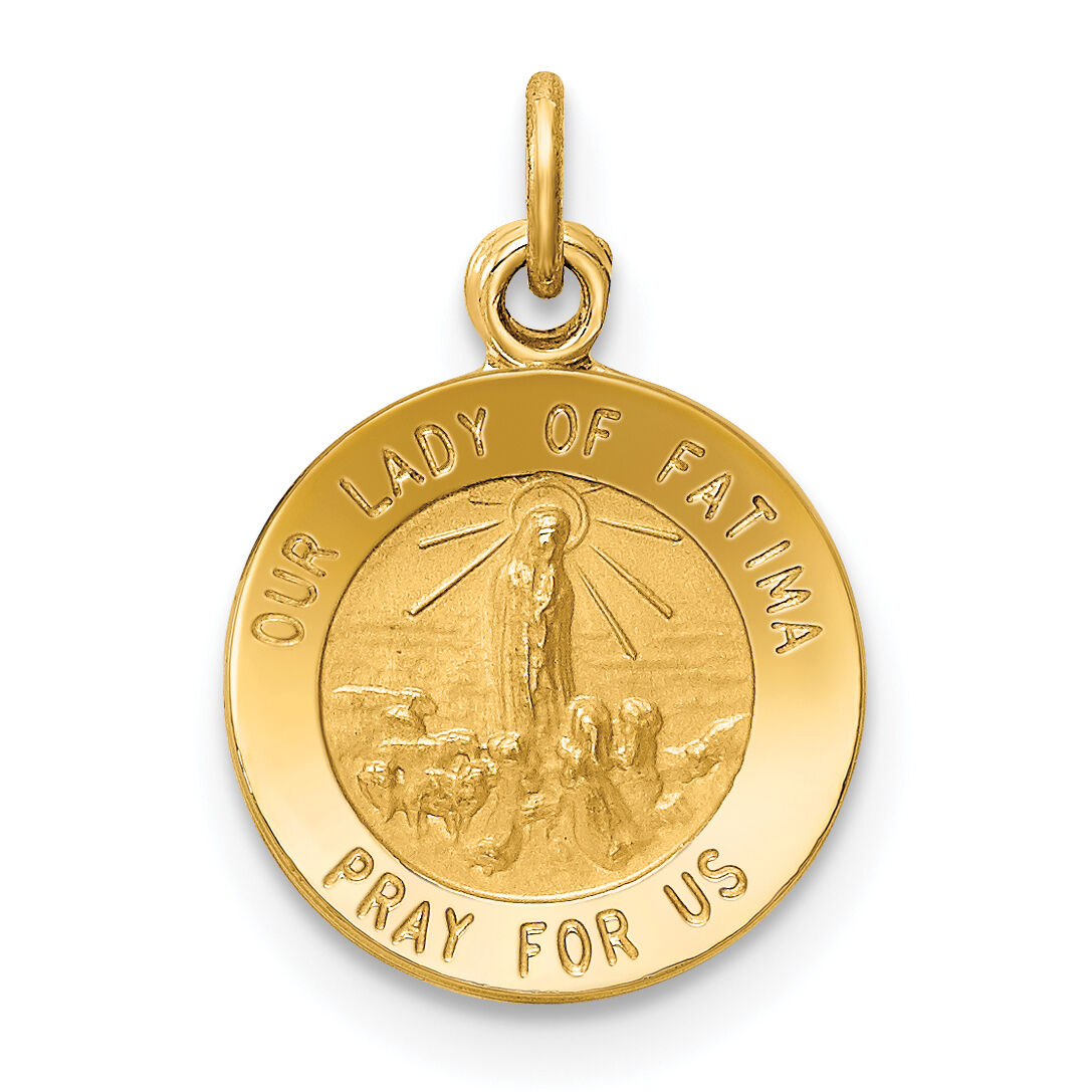 14k Our Lady of Fatima Medal Charm-XR664