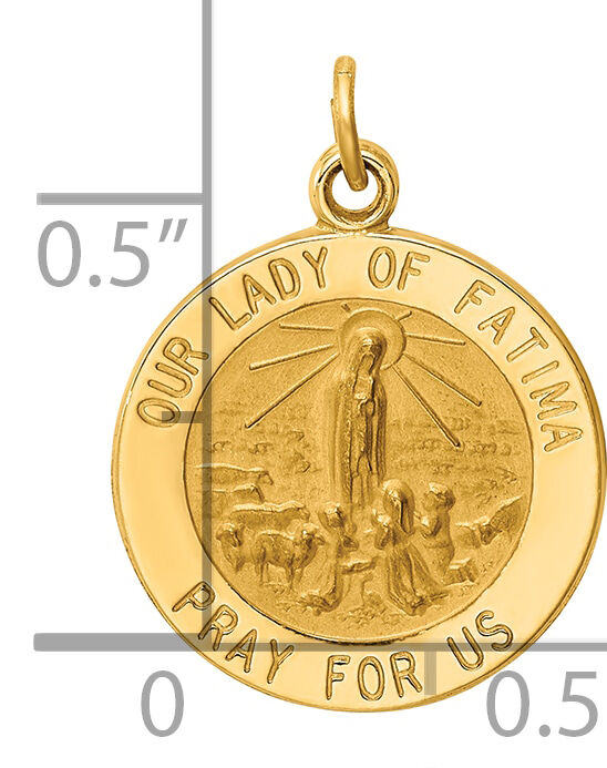 14k Our Lady of Fatima Medal Charm-XR665