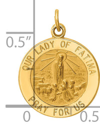 14k Our Lady of Fatima Medal Charm-XR665