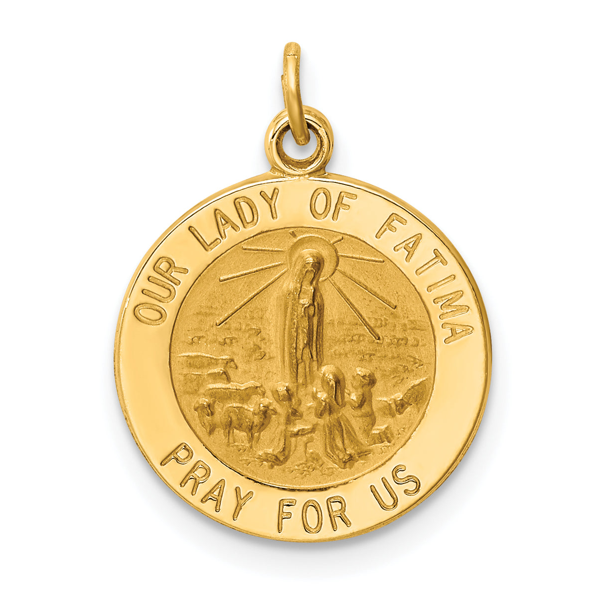 14k Our Lady of Fatima Medal Charm-XR665