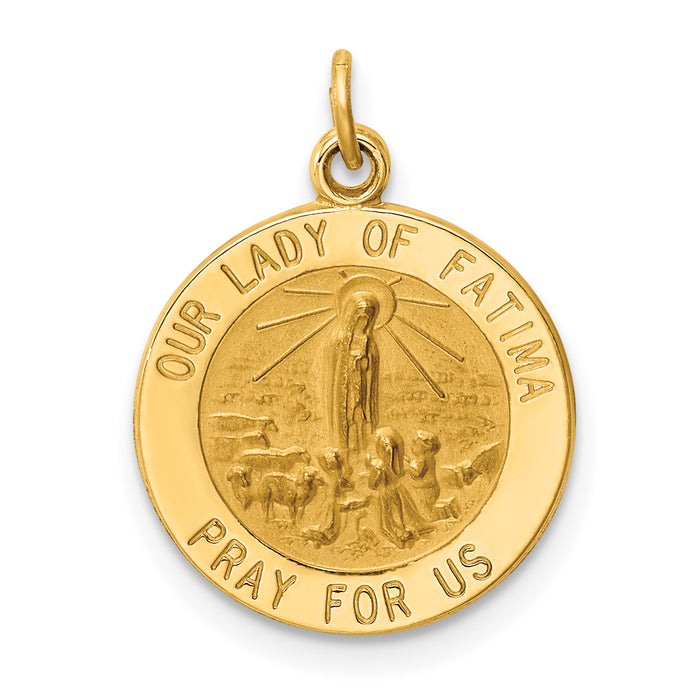 14k Our Lady of Fatima Medal Charm-XR665