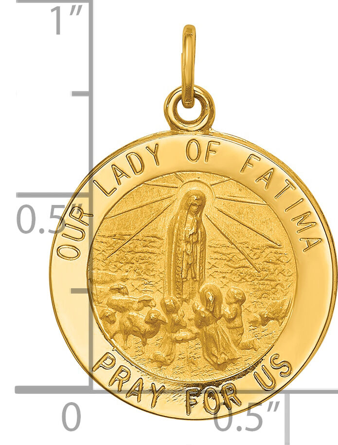 14k Our Lady of Fatima Medal Pendant-XR666