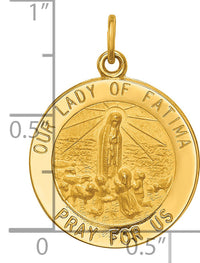 14k Our Lady of Fatima Medal Pendant-XR666