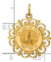 14k Our Lady of Fatima Medal Pendant-XR667