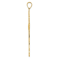 14K Polished Fleur de Lis Cross Pendant-XR706