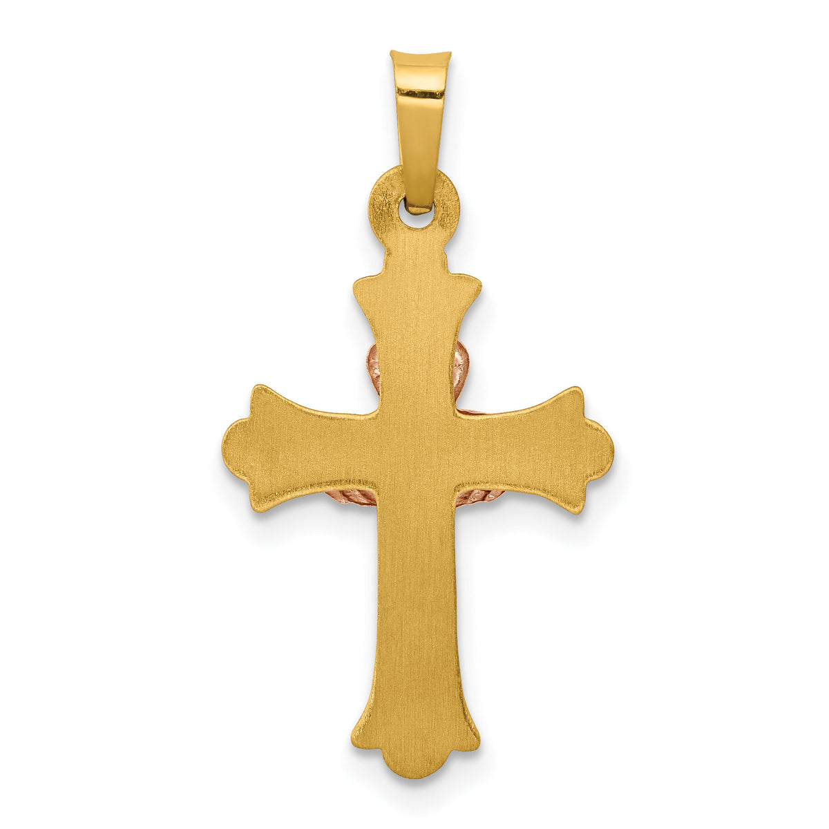 14k Two-tone Claddagh Cross Pendant-XR714