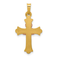 14k Two-tone Claddagh Cross Pendant-XR714