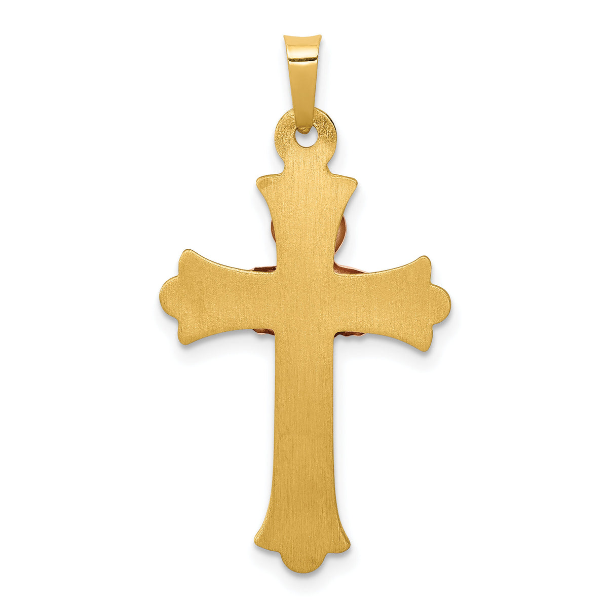 14k Two-Tone Claddagh Cross Pendant-XR715