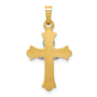 14k Two-tone Claddagh Cross Pendant-XR717