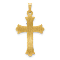 14k Two-tone Claddagh Cross Pendant-XR718