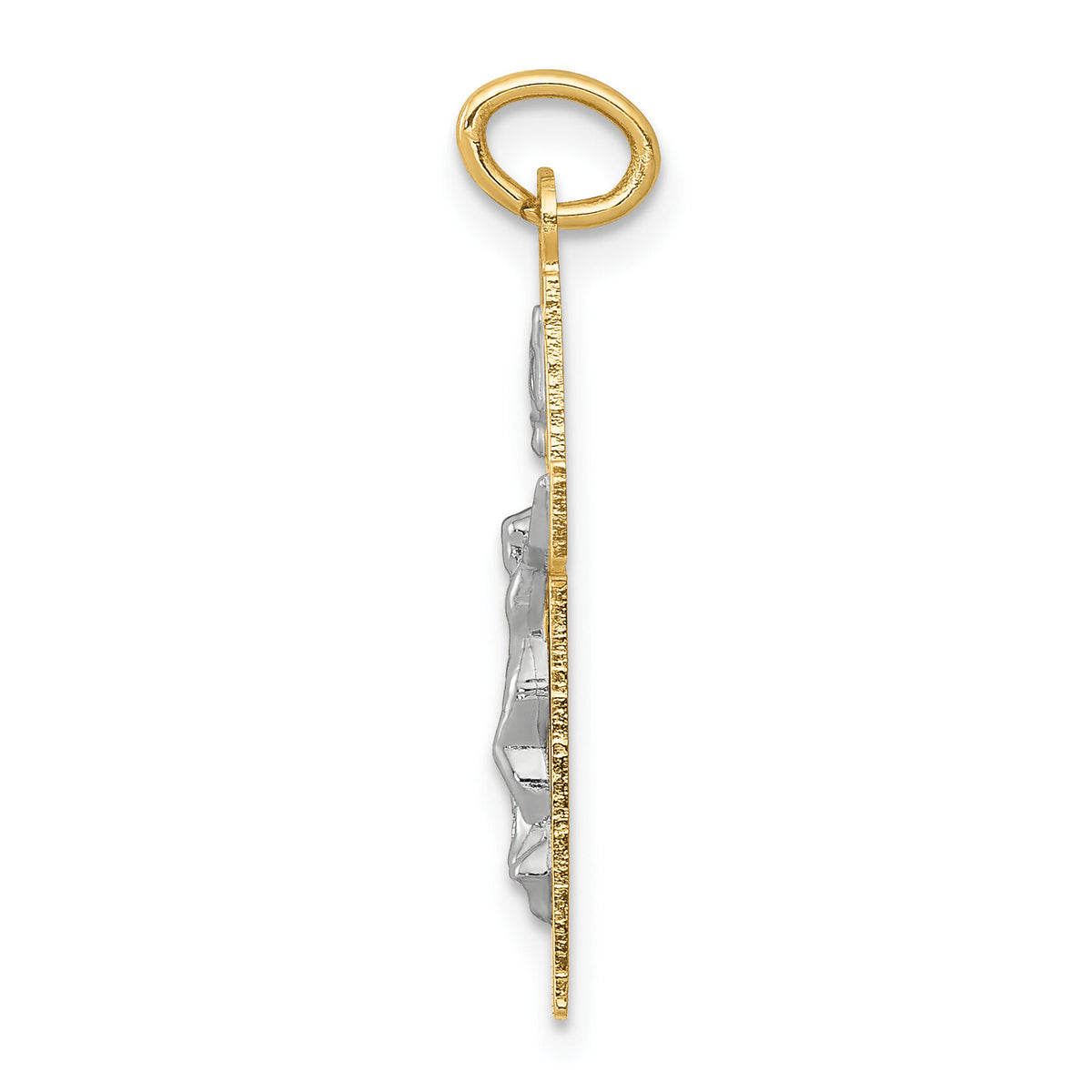 14k Two-tone INRI Crucifix Pendant-XR725