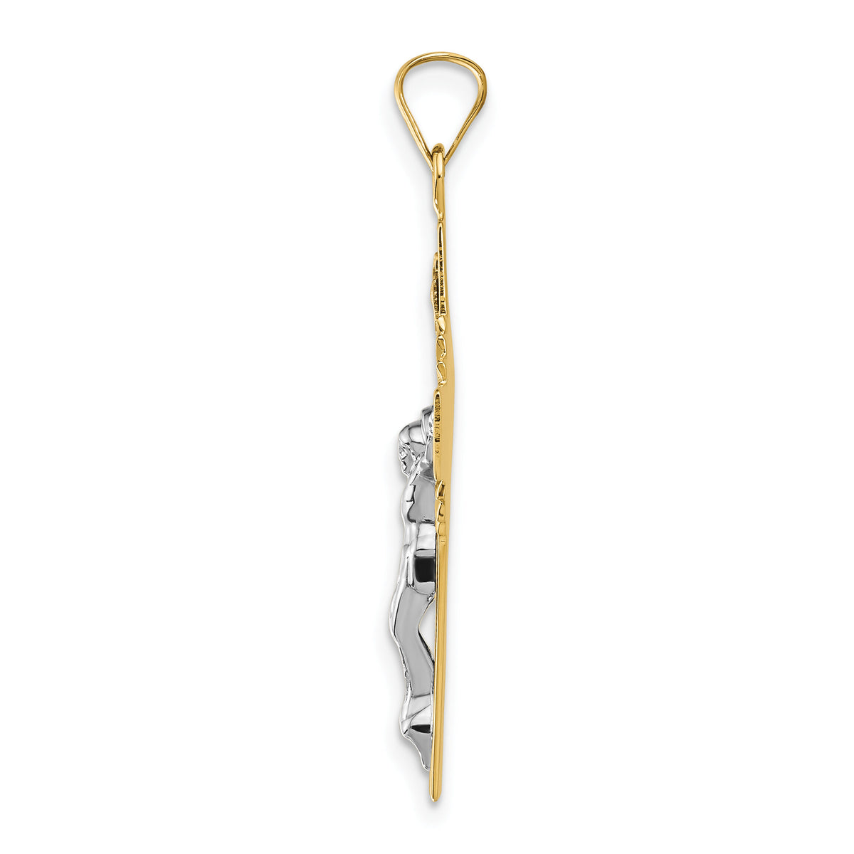 14k Two-tone INRI Crucifix Pendant-XR738