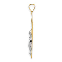 14k Two-tone INRI Crucifix Pendant-XR738