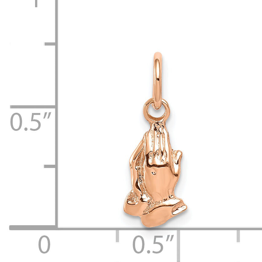 14k Rose Gold Praying Hands Charm-XR771