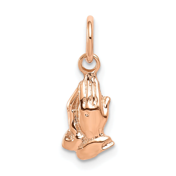 14k Rose Gold Praying Hands Charm-XR771