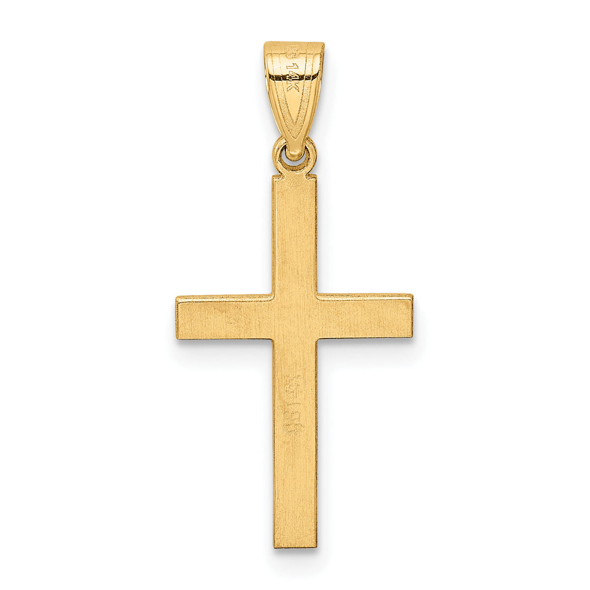 14k Polished .01ct. Diamond Cross Pendant-XR775