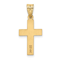 14k Polished .01ct. Diamond Cross Pendant-XR776
