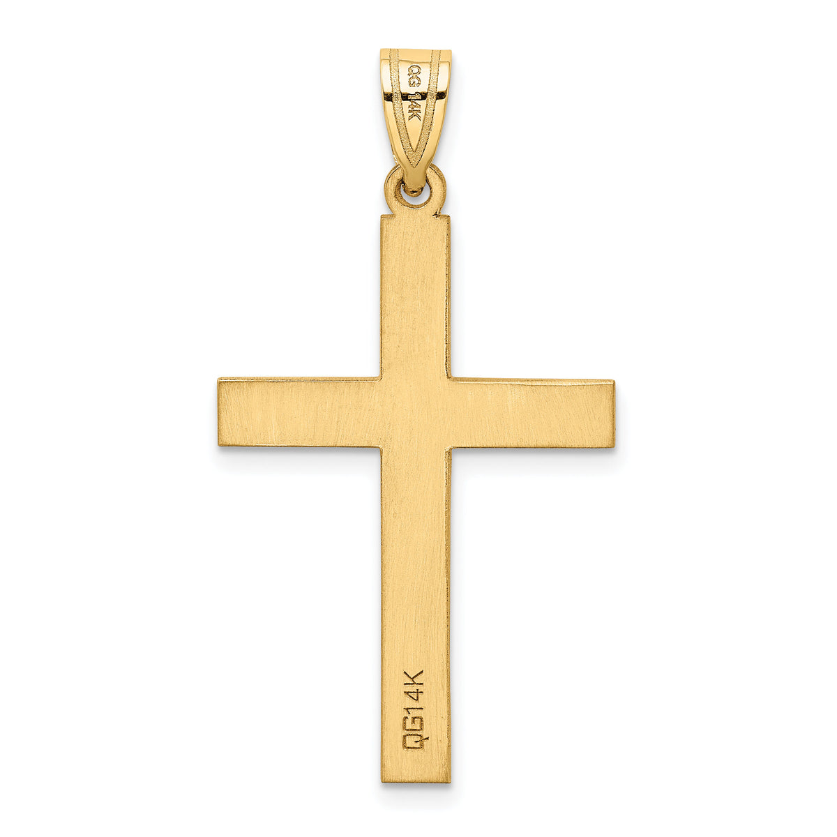 14k Polished .02ct. Diamond Cross Pendant-XR779