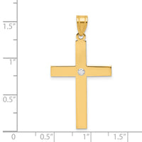 14k Polished .02ct. Diamond Cross Pendant-XR779
