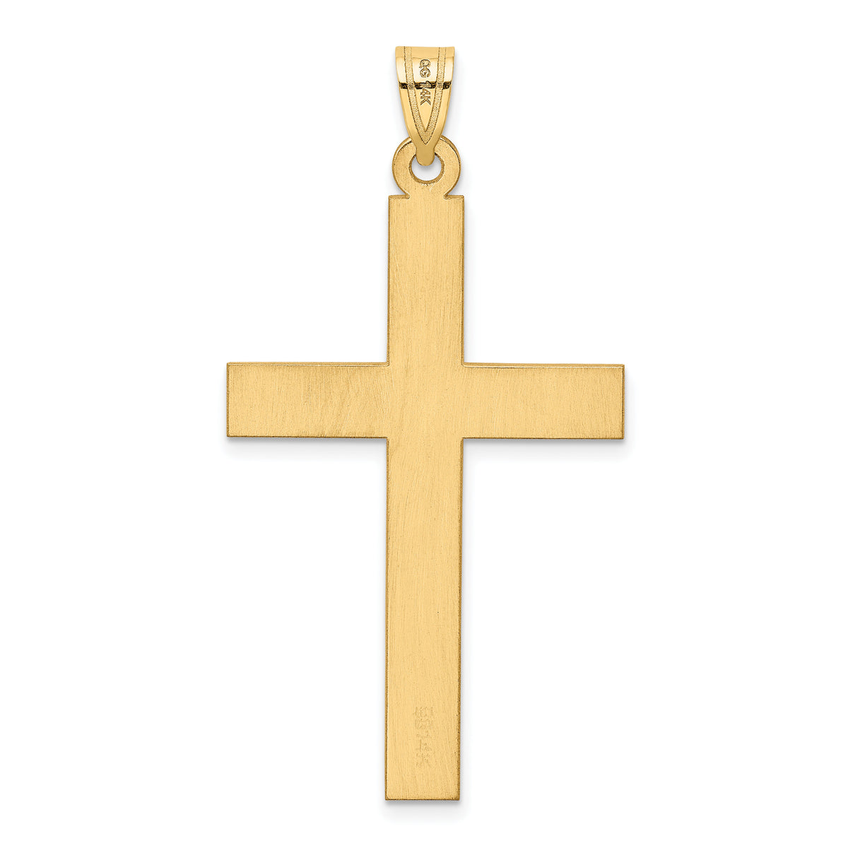 14k Polished .03ct. Diamond Cross Pendant-XR780