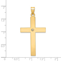 14k Polished .03ct. Diamond Cross Pendant-XR780