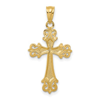 14k and Rhodium D/C Cross Pendant-XR917