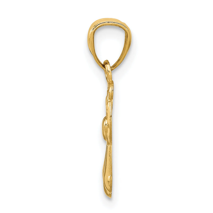 14k Polished Angel Pendant-XR918