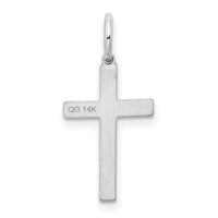 14K White Gold Laser Designed Cross Charm-XR944