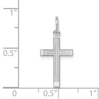 14K White Gold Laser Designed Cross Charm-XR944