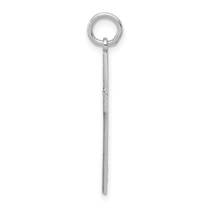 14K White Gold Laser Designed Cross Pendant-XR945