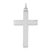 14K White Gold Laser Designed Cross Pendant-XR947