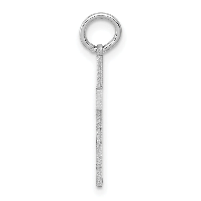 14K White Gold Laser Designed Cross Charm-XR948