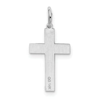 14K White Gold Laser Designed Cross Charm-XR948