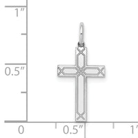 14K White Gold Laser Designed Cross Charm-XR948