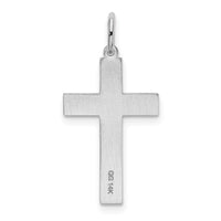 14K White Gold Laser Designed Cross Charm-XR949