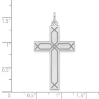 14K White Gold Laser Designed Cross Pendant-XR951