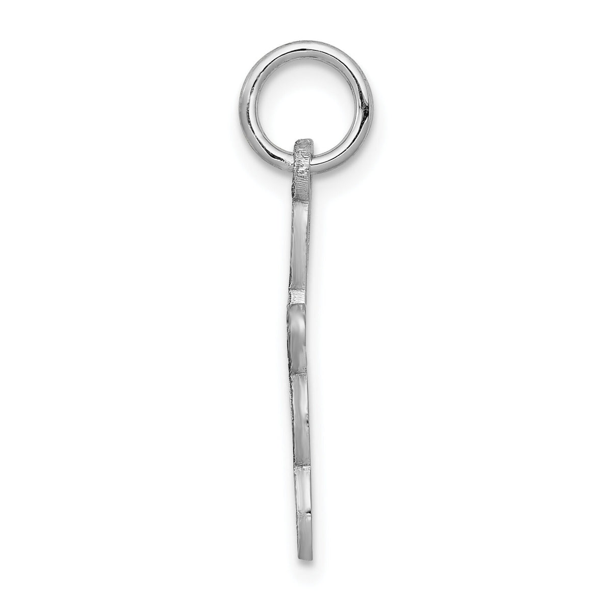 14K White Gold Loop w/Center Heart Cross Pendant-XR956