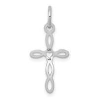 14K White Gold Loop w/Center Heart Cross Pendant-XR956