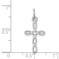 14K White Gold Loop w/Center Heart Cross Pendant-XR956
