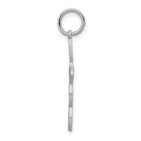 14K White Gold Loop w/Center Heart Cross Charm-XR957