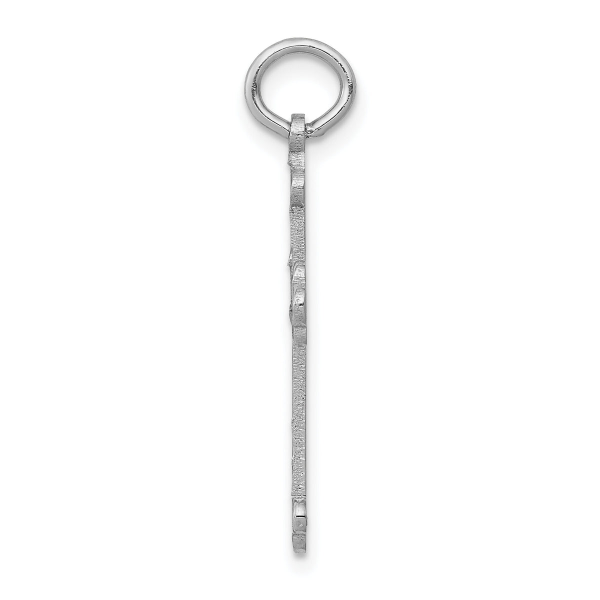 14K White Gold Laser Designed Cross Pendant-XR973